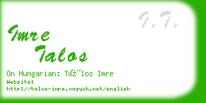 imre talos business card